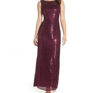 NWT Adrianna Papell Sequin Column Gown long dress evening gown beads